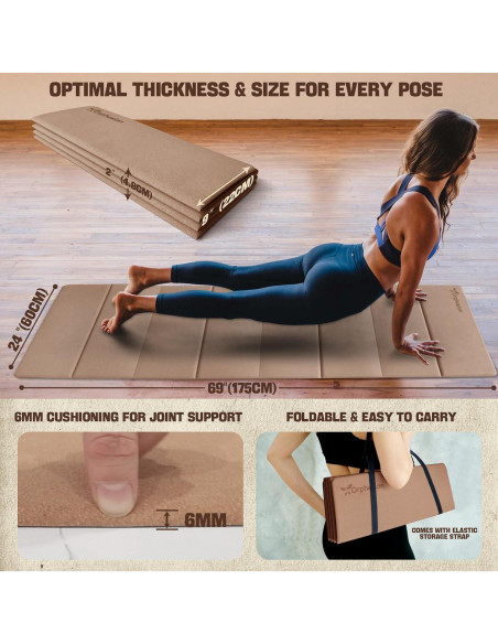 Alfombrilla de Yoga Plegable Orphesion 175x60cm Antideslizante