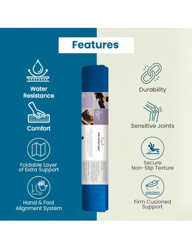 Alfombrilla de Yoga Plegable THE FOLDY MAT Azul 173x61 cm