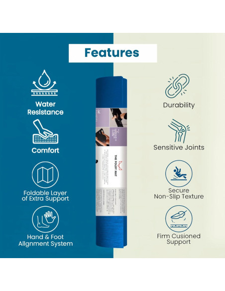 Alfombrilla de Yoga Plegable THE FOLDY MAT Azul 173x61 cm