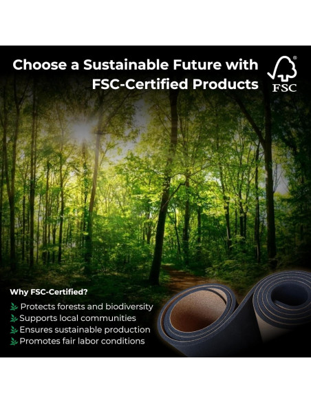 Alfombrilla de Yoga Extra Grande Vidalucia - Corcho Natural 183x66cm