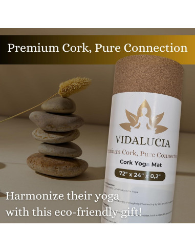 Alfombrilla de Yoga Extra Grande Vidalucia - Corcho Natural 183x66cm