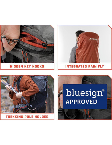 Mochila de Senderismo AMPEX 65L | Ligera y Ajustable