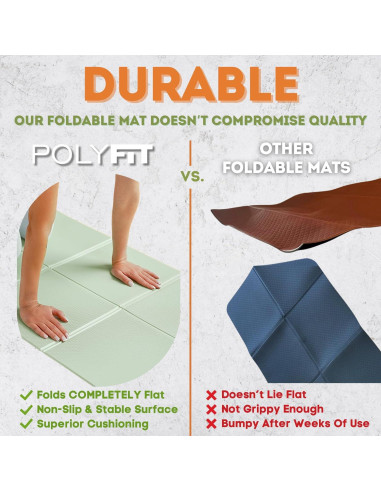 Colchoneta de Yoga Plegable Polyfit 7mm Antideslizante Negra