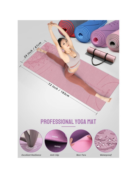 Conjunto de Esteras de Yoga Gruesas FARINOK 8mm Antideslizante