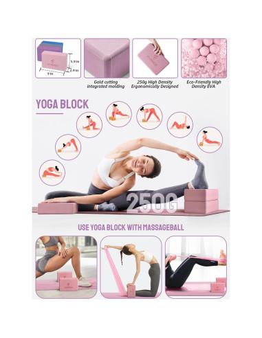 Conjunto de Esteras de Yoga Gruesas FARINOK 8mm Antideslizante