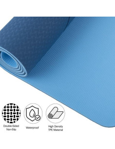 Alfombrilla de Yoga Antideslizante Wakeman 182.88x60.96cm Azul 2