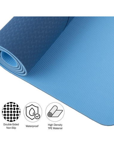 Alfombrilla de Yoga Antideslizante Wakeman 182.88x60.96cm Azul