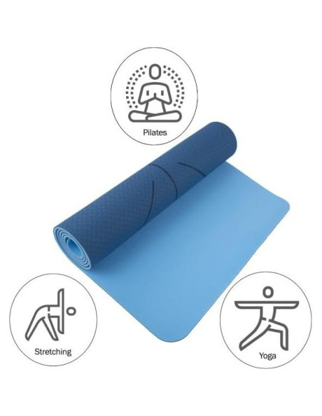 Alfombrilla de Yoga Antideslizante Wakeman 182.88x60.96cm Azul