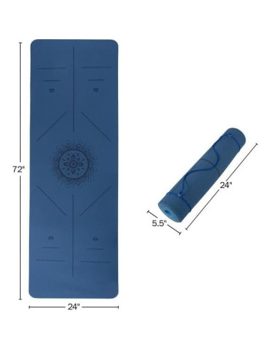 Alfombrilla de Yoga Antideslizante Wakeman 182.88x60.96cm Azul