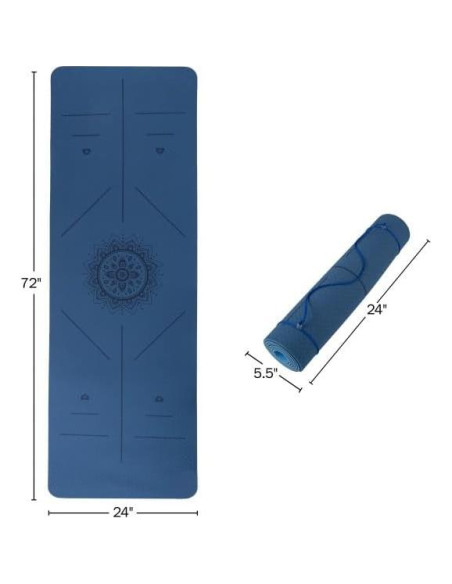 Alfombrilla de Yoga Antideslizante Wakeman 182.88x60.96cm Azul