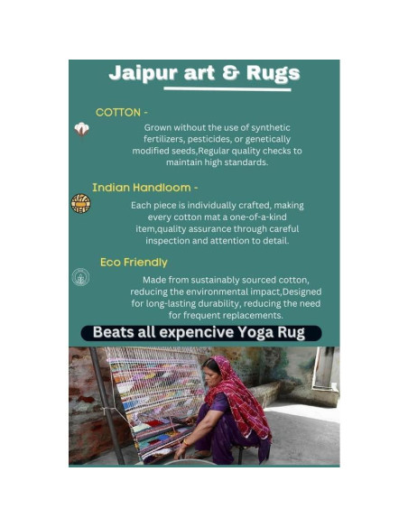 Alfombra de Yoga Ecológica Jaipur Art & Rugs 61x183cm Algodón