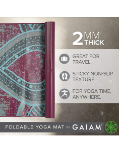 Esterilla de Yoga Plegable Gaiam 172.7x61 cm 2 mm Viaje 2