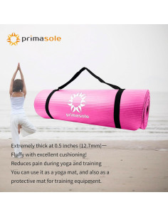 Mata de Yoga Primasole NBR 1.27cm Antideslizante Rosa Azalea 2