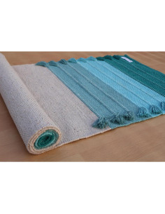 Alfombra de Yoga Ecológica Jaipur art & Rugs 183x61cm Verde-Blanco 2