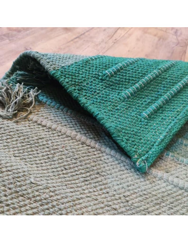 Alfombra de Yoga Ecológica Jaipur art & Rugs 183x61cm Verde-Blanco