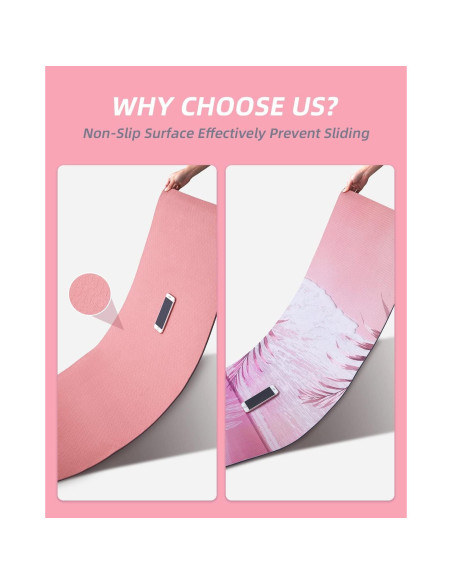 Esterilla de Yoga Antideslizante COOLMOON Rosa 182.88x61.96cm TPE