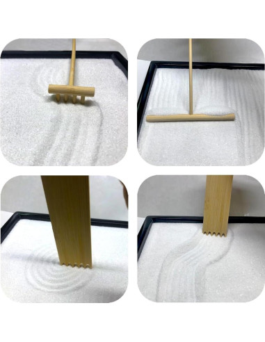 Jardín Zen de Escritorio AOVOA con Reloj de Arena Recargable