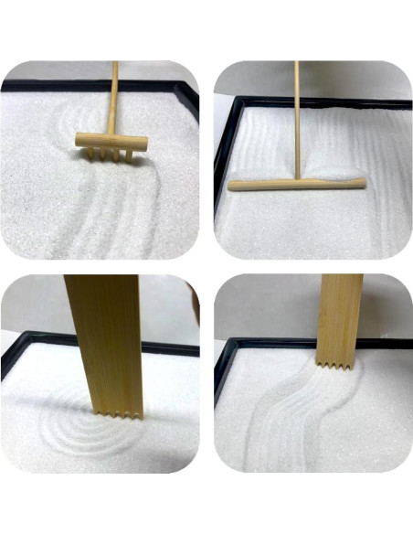 Jardín Zen de Escritorio AOVOA con Reloj de Arena Recargable