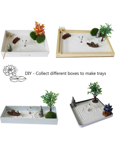 Kit Jardín Zen Japonés Miniatura - Accesorios Decorativos