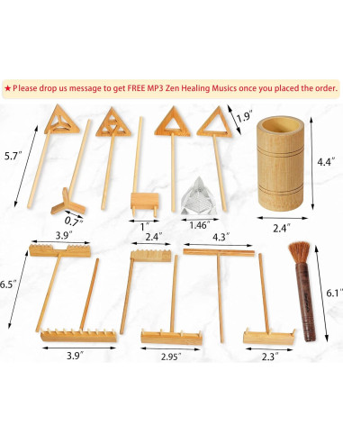 Kit de Rastrillos de Jardín Zen JJJ Arts - 15 Accesorios