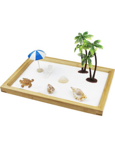 Kit Jardín Zen Mini Woohome con Arena y Miniaturas Playa 2