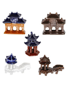 Kit de 5 Estatuas de Pagoda Hoypeyfiy para Jardín y Acuario