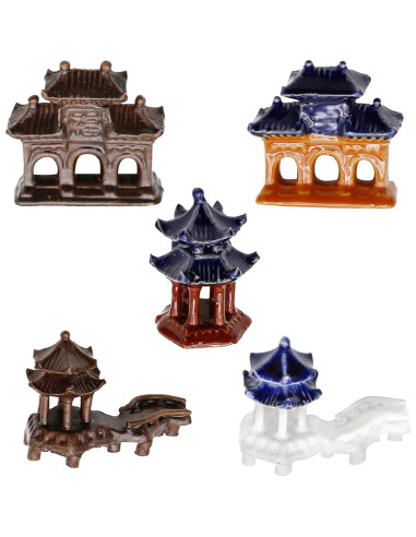 Kit de 5 Estatuas de Pagoda Hoypeyfiy para Jardín y Acuario