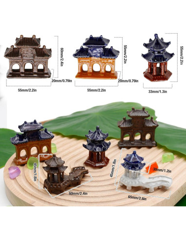 Kit de 5 Estatuas de Pagoda Hoypeyfiy para Jardín y Acuario