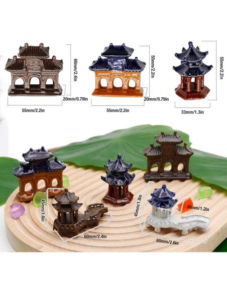 Kit de 5 Estatuas de Pagoda Hoypeyfiy para Jardín y Acuario