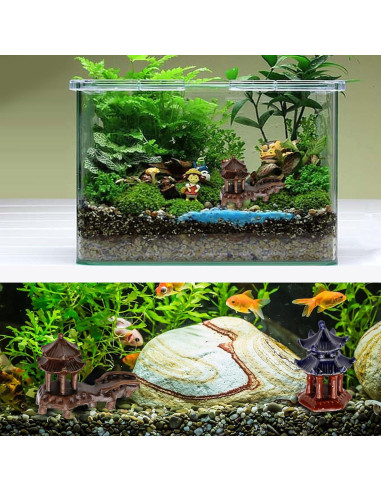 Kit de 5 Estatuas de Pagoda Hoypeyfiy para Jardín y Acuario