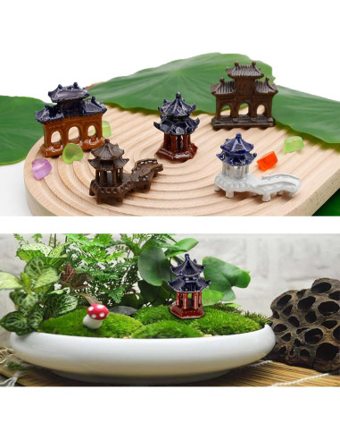 Kit de 5 Estatuas de Pagoda Hoypeyfiy para Jardín y Acuario