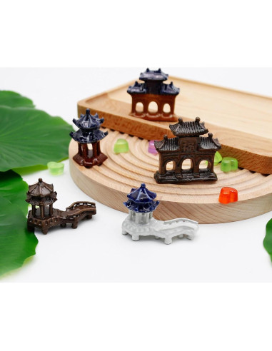 Kit de 5 Estatuas de Pagoda Hoypeyfiy para Jardín y Acuario