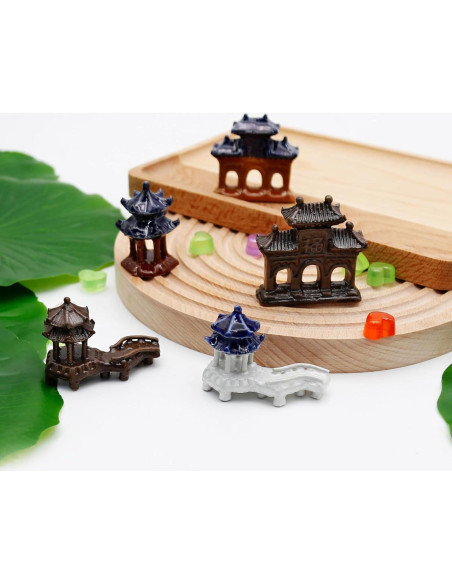 Kit de 5 Estatuas de Pagoda Hoypeyfiy para Jardín y Acuario