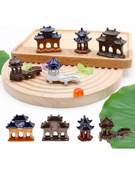 Kit de 5 Estatuas de Pagoda Hoypeyfiy para Jardín y Acuario