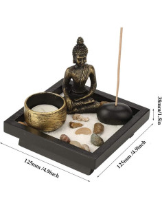 Kit de Jardín Zen de Escritorio Hapivida - Buda y Vela 2