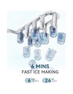 Máquina de Hielo Portátil ecozy IM-BS260C 9 Cubos en 6 Min 2