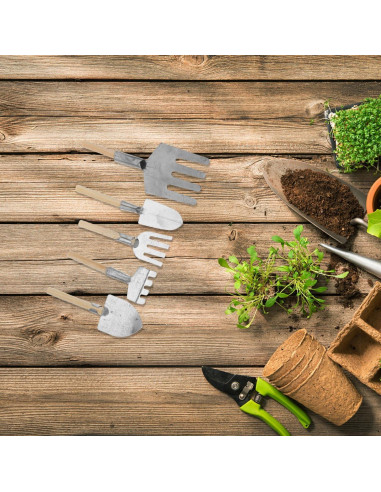 Garneck Mini Herramientas de Jardín 5 Piezas Accesorios Bonsái