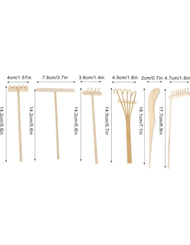 Juego de 6 Rastrillos Mini Jardín Zen MHYGKTXRA