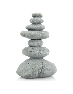 Estatua de Piedras Zen Apiladas SiissaPeksid 9.4 cm para Acuario