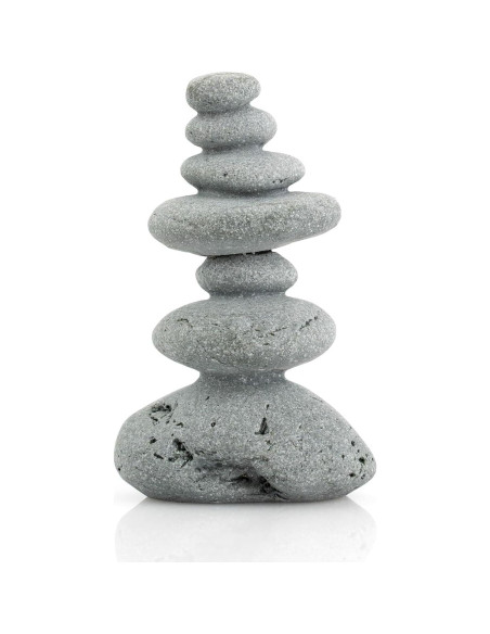 Estatua de Piedras Zen Apiladas SiissaPeksid 9.4 cm para Acuario