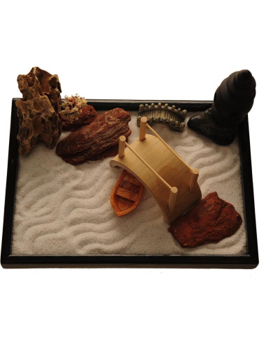 Jardín Zen ICNBUYS con Puente y Rastrillo 25.4x17.8 cm