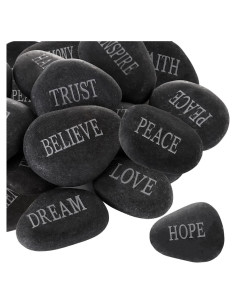 12 Piedras de Río Pulidas con Palabras Inspiradoras - OSPNIEEK