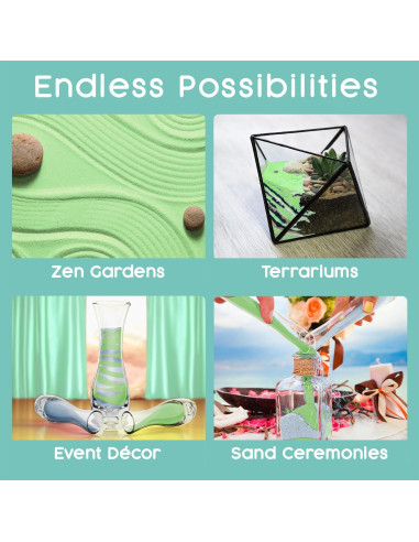 Arena de Color Lima Sandsational Sparkle 0.45 kg para Bodas