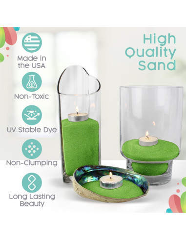 Arena de Color Lima Sandsational Sparkle 0.45 kg para Bodas