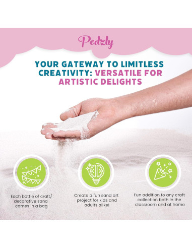 Arena Blanca Decorativa Podzly 2.27 kg - Manualidades y Bodas