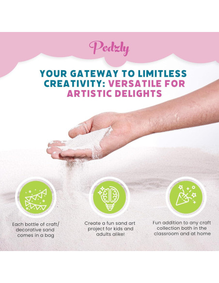 Arena Blanca Decorativa Podzly 2.27 kg - Manualidades y Bodas