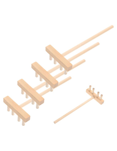5 Rastrillos de Madera para Jardín Zen - Accesorios de Arena