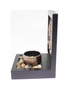 Jardín Zen de Mesa Buda de Bronce con Soporte para Vela 2