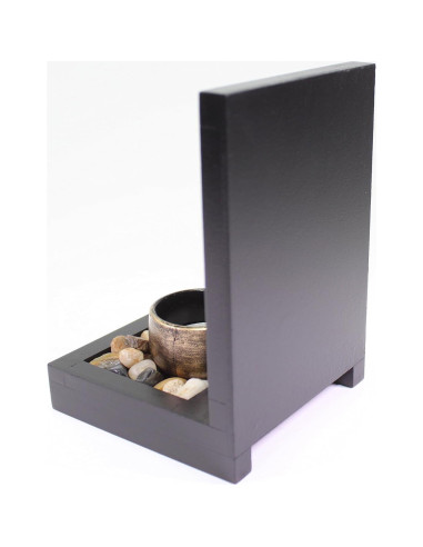 Jardín Zen de Mesa Buda de Bronce con Soporte para Vela