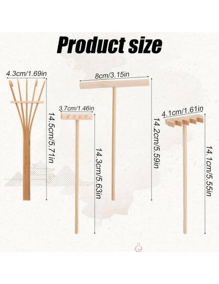 Juego de Mini Rastrillos de Jardín Zen Gosknor - 4 Estilos